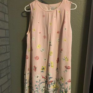 Loft Pastel Floral Sleeveless Dress